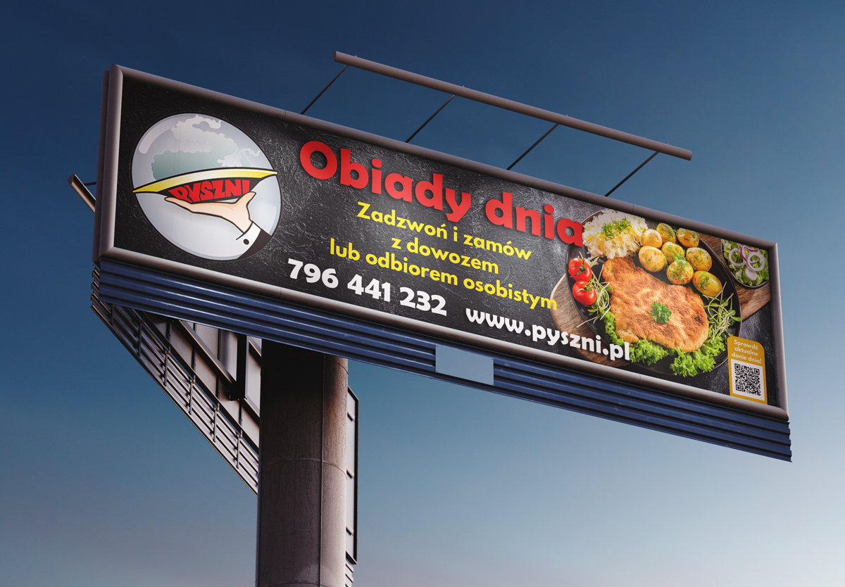 Projekt oraz druk banerów reklamowych dla Pyszni.pl