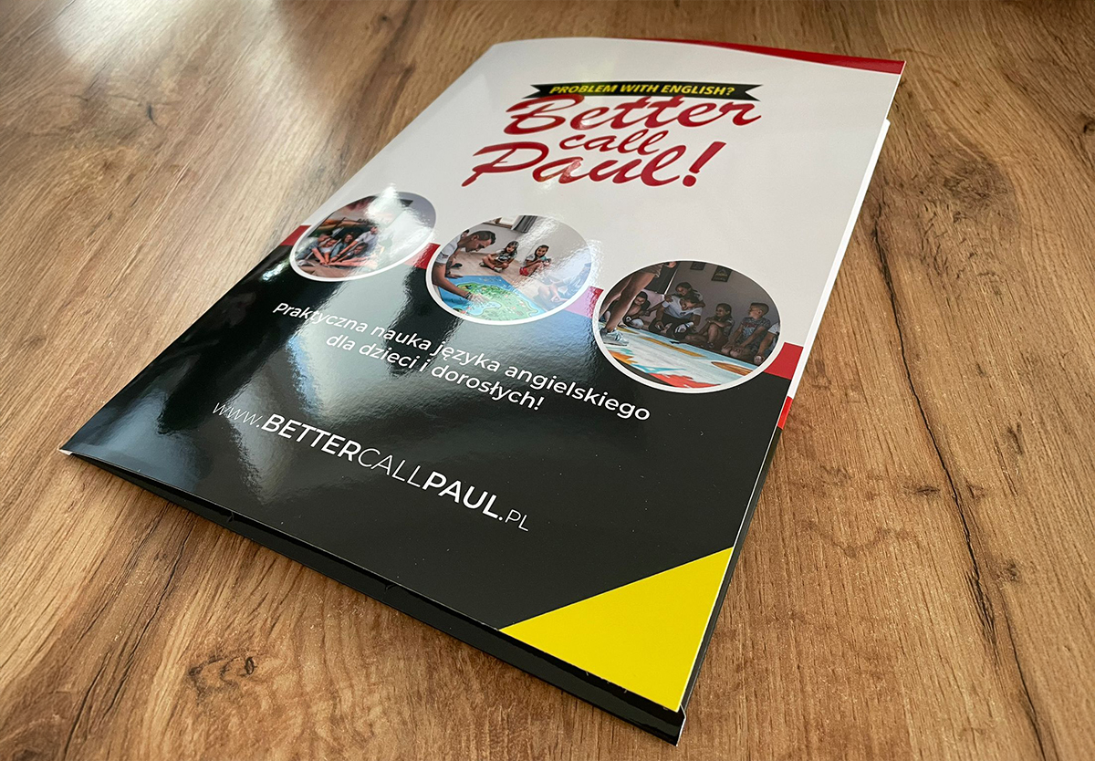 Teczki ofertowe dla szkoły językowej Better Call Paul