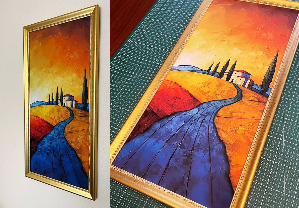 Obraz w złotej ramie Toskania