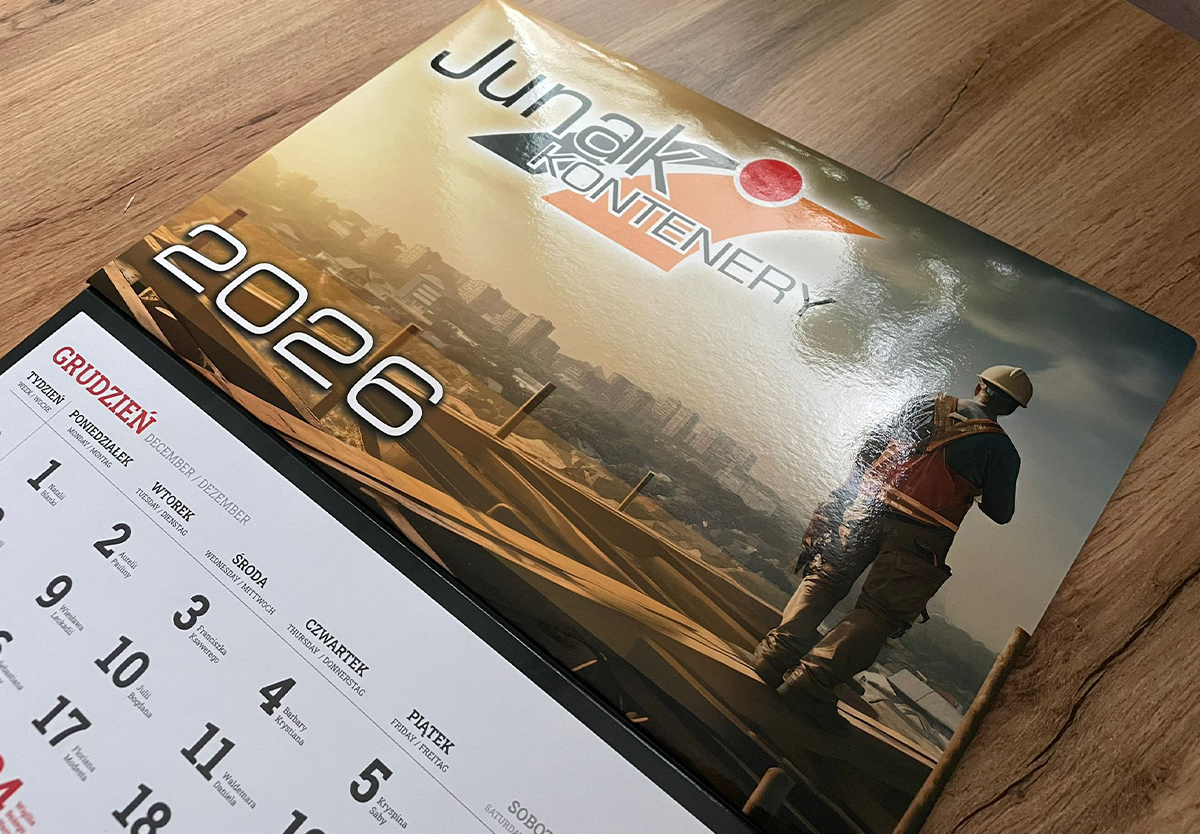 Kalendarze trójdzielne dla Junak Kontenery Bolesławiec