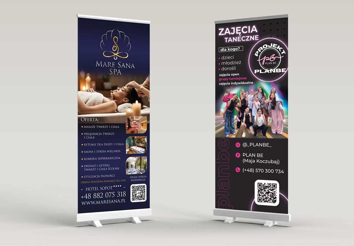 Rollupy reklamowe dla Mare Sana Spa i Plan Be